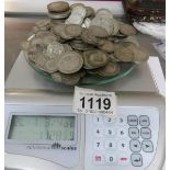 In excess of 1100 grammes of pre 1947 silver coins