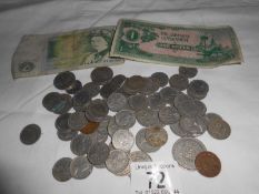 A mixed lot of coins,
