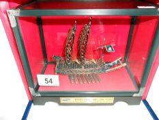 A cased display model from Samsung Heavy Industries being the first iron clad warship Korea Pride