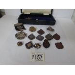A mixed lot of sports fobs and medallions including silver