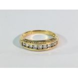 A 9ct gold ring set diamonds,