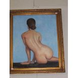 An oil on canvas nude signed Rupert Bonham-Carter