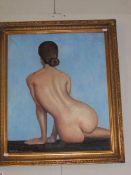 An oil on canvas nude signed Rupert Bonham-Carter