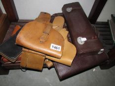 6 military items including French foreign legion holsters, East European map case etc