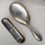 2 silver backed hair brushes