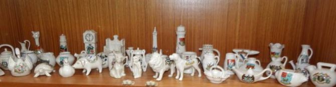Approximately 40 pieces of crested china
