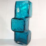 A Whitefriars Geoffrey Baxter Drunken Bricklayer vase in blue