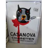 An enamel German tobacco sign - Casanove cigarettes,