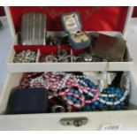 A jewellery box and mixed jewellery