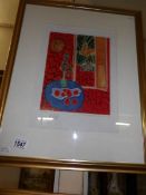 A Henri Matisse heliogravure print entitled 'Interior Rouge,