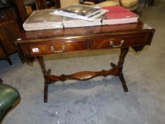 A mahogany 2 drawer hall table
