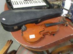 A cased violin with bow, (London violin co.