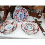 3 Edwardian Imari plates