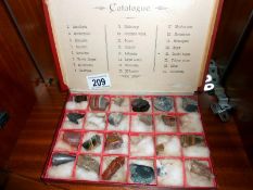 A case of natural precious stone samples