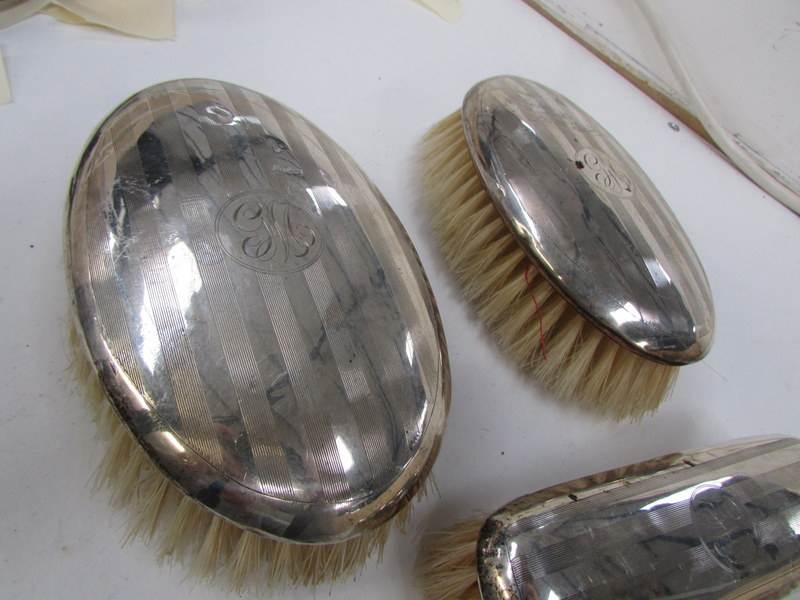 4 matching silver backed brushes - Image 3 of 3