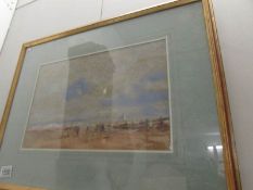 A pastel beach scene by W H Ford