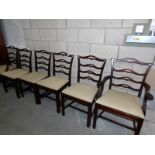 A set of 6 mahogany dining chairs including 2 carvers