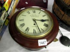 An old Fusee wall clock, S.I.R., J.N.Walker Ltd.