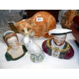 A Henry VIII jug, an Ann Boleyn jug,