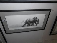 A limited edition framed and glazed print of elephants entitled 'Joy' by Gary Hodges,