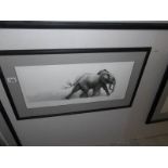 A limited edition framed and glazed print of elephants entitled 'Joy' by Gary Hodges,