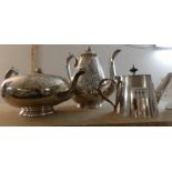 3 silver plated tea pots including one Mappin and Webb
