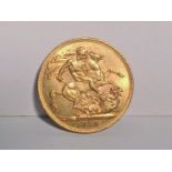 A George V 1913 gold sovereign,