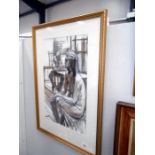 A framed and glazed drawing signed Lewis Davis