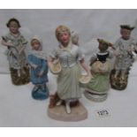 6 assorted 19th century bisque figures