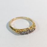 An 18ct gold ring set diamonds,