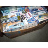A large box of aircraft model kits