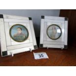 A pair of miniature portraits of Napoleon and Josephine