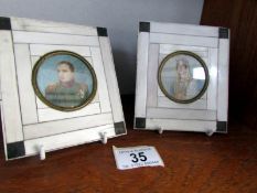 A pair of miniature portraits of Napoleon and Josephine