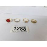 4 18ct gold rings