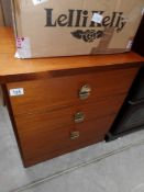 A teak 3 drawer chest