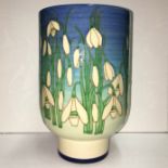 A Dennis china works vase decorated with snowdrops, 18.