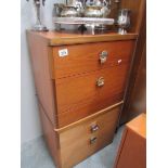 2 teak bedside chests