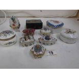 10 assorted pill and trinket boxes