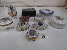 10 assorted pill and trinket boxes