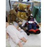 4 vintage teddy bears,