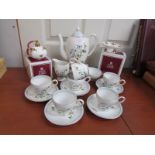 A Myott coffee set and 2 boxed items of Royal Albert Old Country Roses
