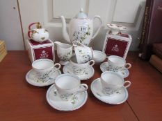 A Myott coffee set and 2 boxed items of Royal Albert Old Country Roses