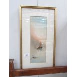 A framed and glazed watercolour seascape