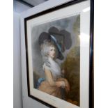 A portrait print of the Duchess of Devonshire