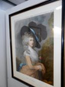 A portrait print of the Duchess of Devonshire