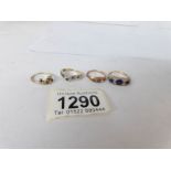 4 9ct gold rings
