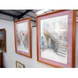 A pair of modern framed and glazed prints