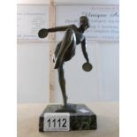A genuine Art Deco bronze figure of a dancer,