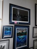 3 superb framed and glazed limited edition prints signed Wyland 'Dawn of Creation', 'Orca Evening',