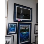 3 superb framed and glazed limited edition prints signed Wyland 'Dawn of Creation', 'Orca Evening',